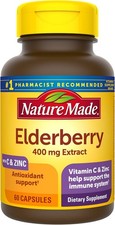 Made Elderberry, Vitin C and Zinc sules, 400 mg Elderberry