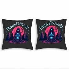 Mystical Hooded Figure Throw Pillow Covers - Set of 2 18x18in