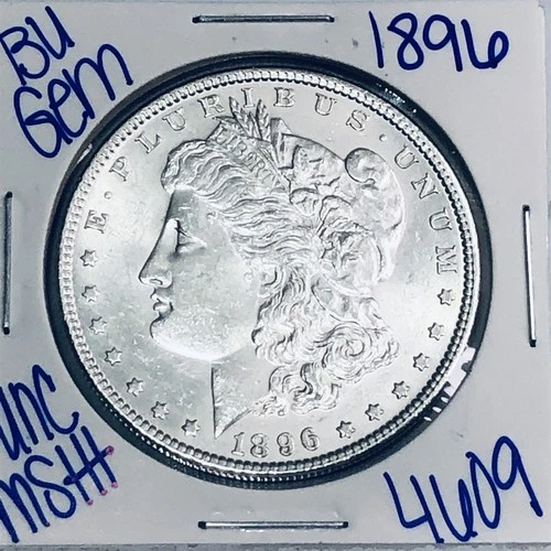 1896 BU UNCIRCULATED MORGAN SILVER DOLLAR AUTHENTIC U.S. MINT FREE SHIPPING 4609