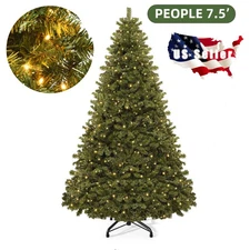 Arbol De Navidad 7.5 Pies Con 550 Luces Integradas Decoración Artificial 2025