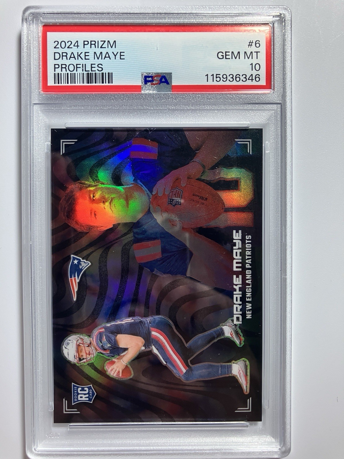 2024 Panini Prizm Profiles Drake Maye #6 (RC) PSA 10 (Pop 9) Patriots Rookie