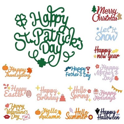 INFUNLY 15PCS Happy Easter Die Cuts for Card Making Festival Word 