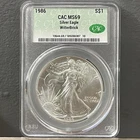 1986 American Silver Eagle MS69 CAC WitterBrick 1 Ounce Oz. .999 Silver Round
