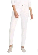 Warp + Weft Women's White JFK New York City Skinny Jeans Mid Rise 14W