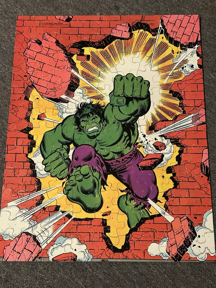 Vintage Whitman Hulk Puzzle 100 Pc 1978 Marvel Comic Box & Puzzle Complete - Image 3 of 4