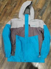 Columbia Youth Omni-tech Interchange Hooded Jacket Blue Grey Size 18/20