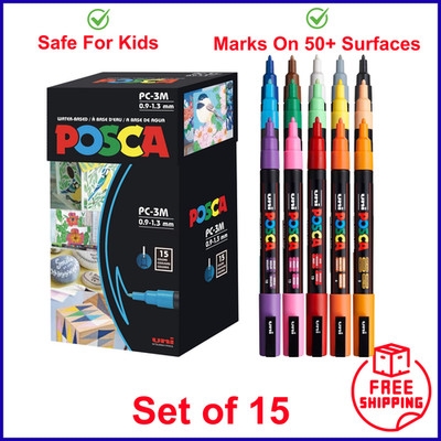 Paint Markers, 3M Fine Point Acrylic Paint Pens W/ Reversible Tips, Art Supplies