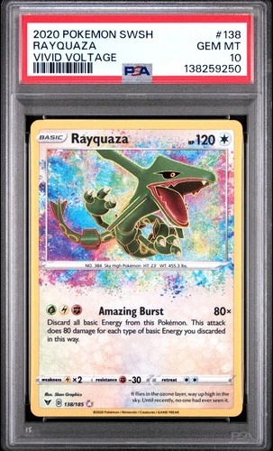 New Listing2020 Pokemon Sword & Shield Vivid Voltage #138 Rayquaza Vivid Voltage PSA 10