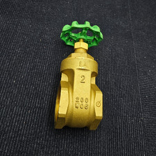 2" 200 WOG Brass Gate Valve, Female Threaded Lead-Free Heavy Duty
