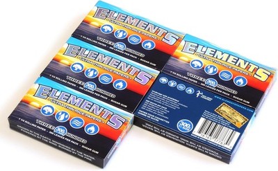 ELEMENTS 300 Ultra Thin Rice Rolling Paper 1.25 1 1/4 Size, 5 Pack = 1500... 