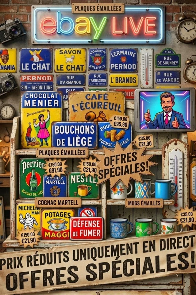 Plaques émaillées - Prix spécial live