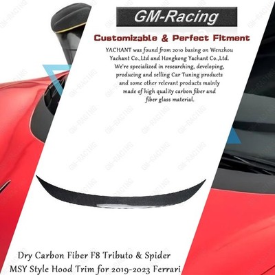 Dry Carbon Fiber F8 Tributo & Spider MSY Style Hood Trim for 2019-2023 Ferrari