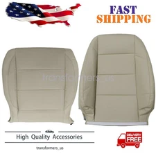 Driver Side Bottom & Top Perforated Leather Seat Cover Tan For 06-10 VW Jetta