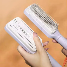 Self Cleaning Women Hairbrush Cleaning Hair Loss, Scalp Massage, Anti-Static