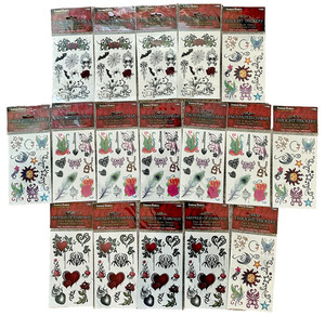 Lot of 18: NEW Fantasy Makers Wet N Wild Temporary Tattoo Set 8-10 per Pack 