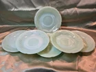Vintage Fire King Jadeite "Alice" 6 inch Cup Saucers. Set of 6.