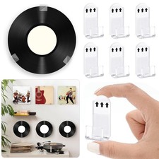 12Pcs Clear Vinyl Self Adhesive Album Record Holder Display Shelf Wall Mount