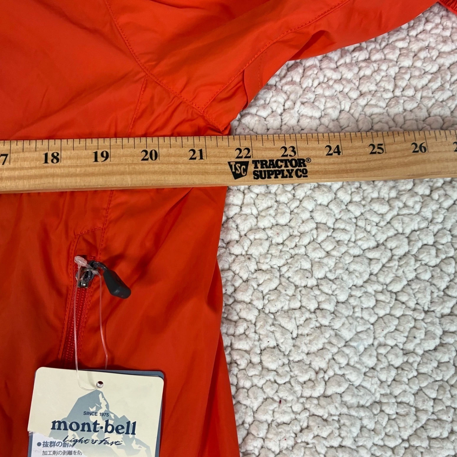 Montbell Topcon Mens M Orange Windblast Hooded Windbreaker Jacket 1103242 NWT image 10