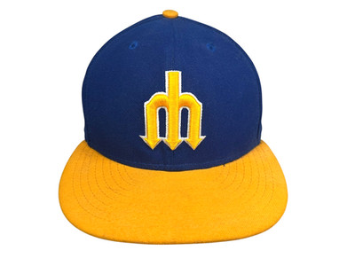 New Era SEATTLE MARINERS Retro Trident-Logo MLB BASEBALL HAT Fan Fitted Sz 7 1/4