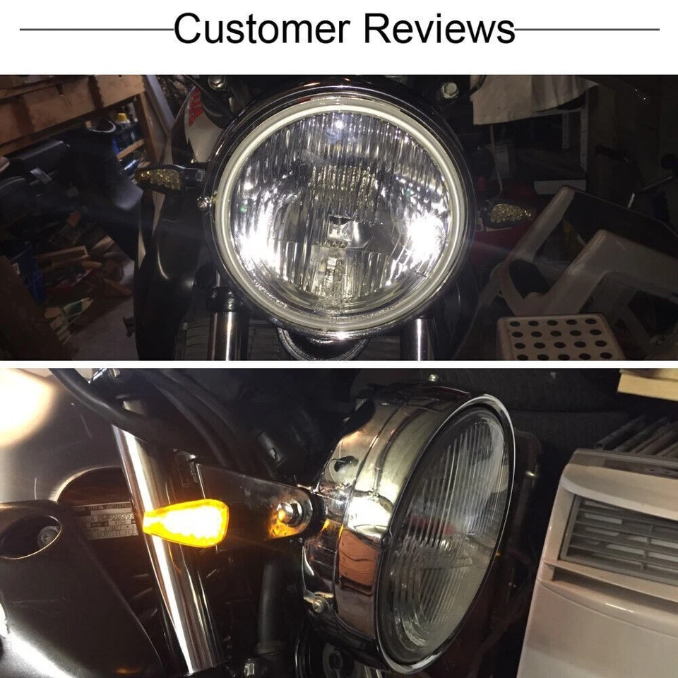 LED Motorcycle Turn Signals Blinker Light Indicator Amber Universal 14 LED Foto 4 de 4