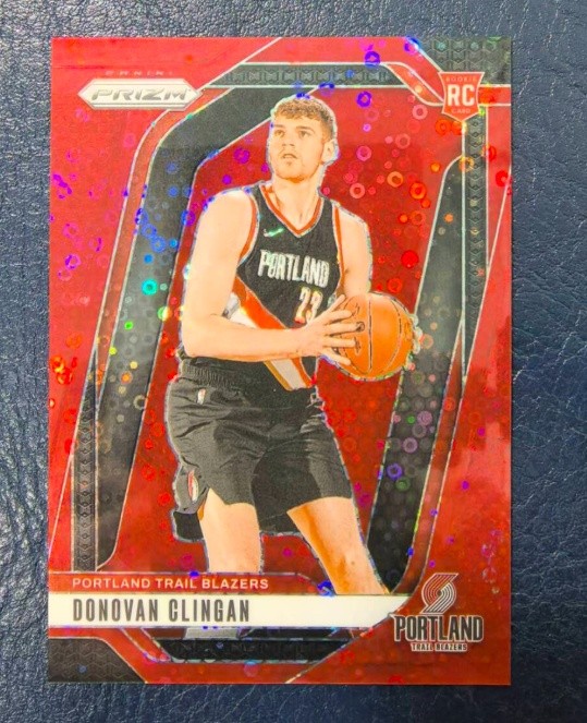 Donovan Clingan 2024-25 Panini Prizm Fast Break Red Disco Prizm 091/100 RC #221