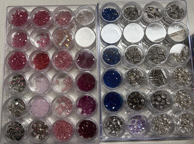 crystal beads / matching metal beads 