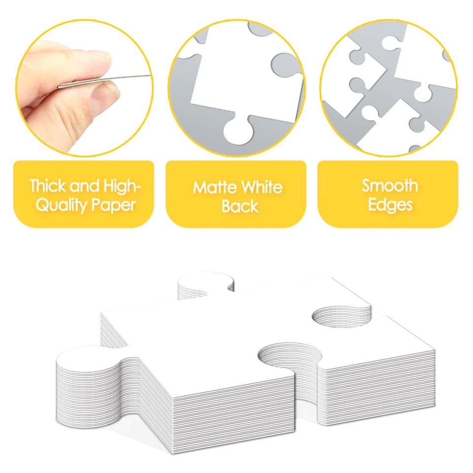 Puzzle Vuoti In Cartone Bianco Per Feste In Classe, Accessori, 30 - Immagine 2 di 4