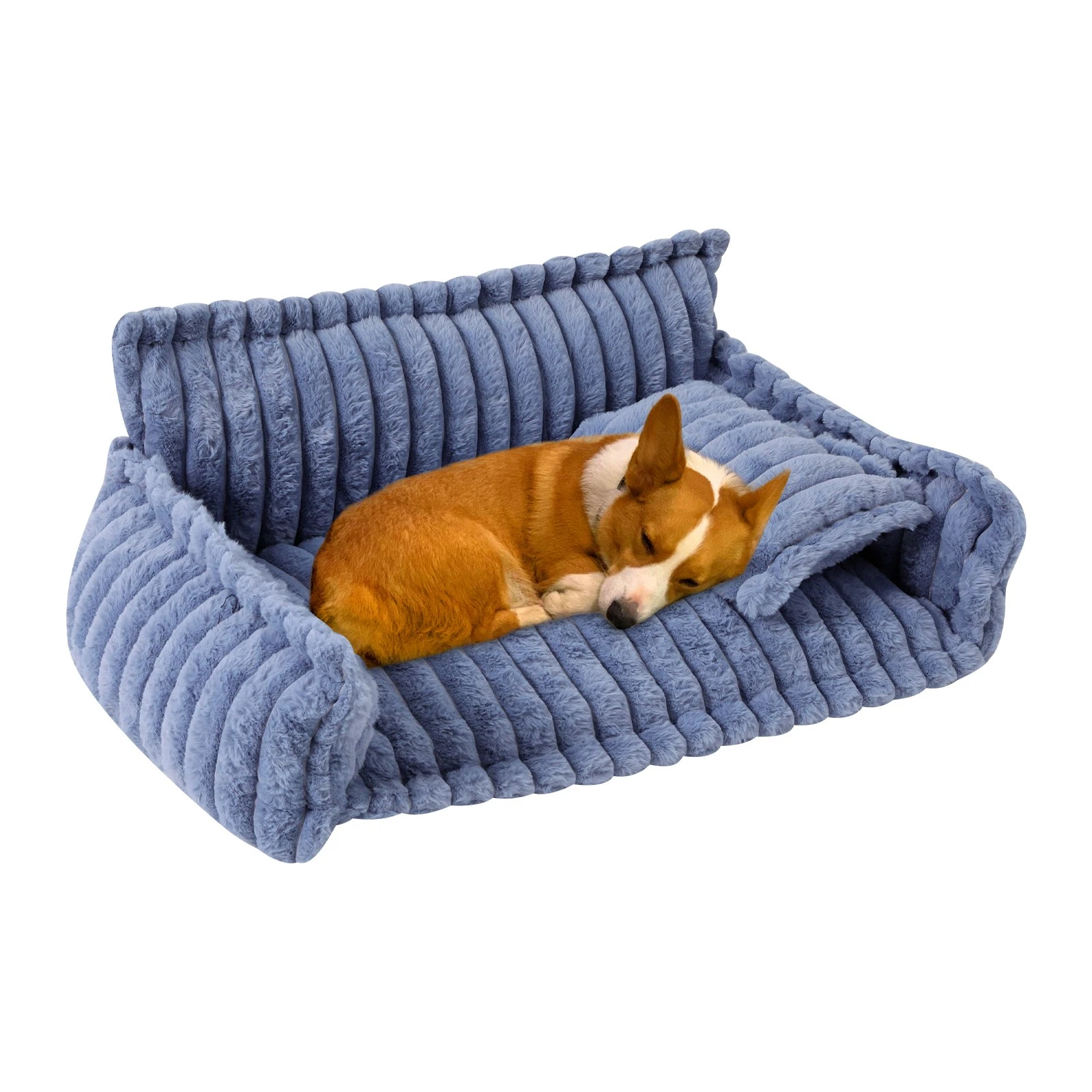 Pet Couch With Removable Washable Cover Soft Couch For Pets L Size Blue
