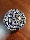 Vintage Murano Italy Millefiori Art Glass Paperweight w/ Paper Label 3 1/2"