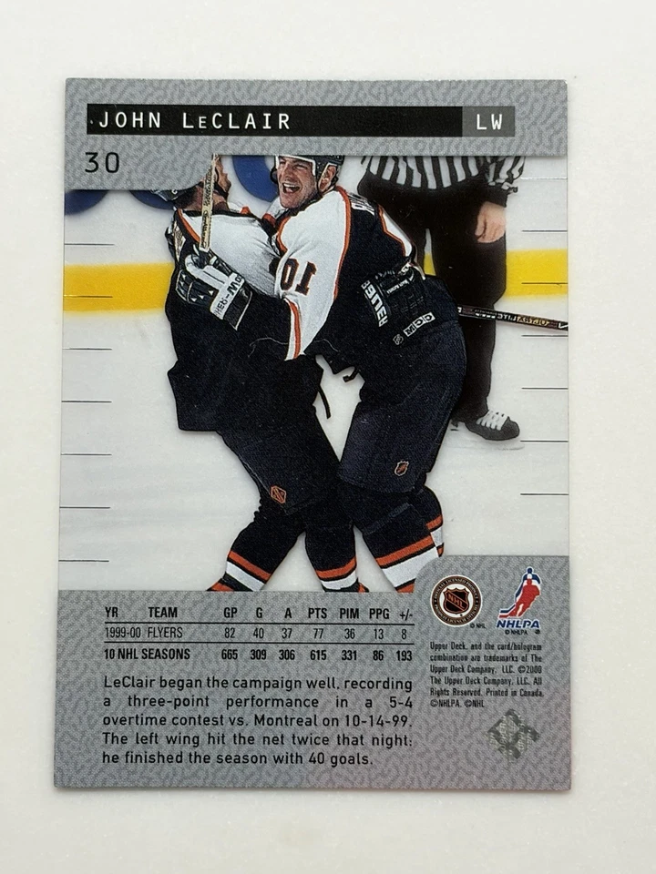 John LeClair 2000-01 Upper Deck Ice #30 NM-MT - Image 2 of 2