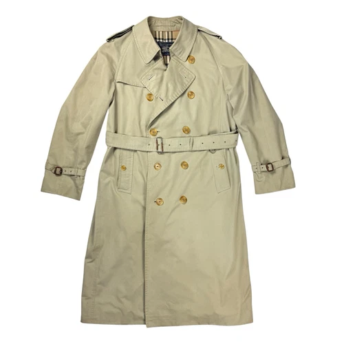 Vintage Burberrys trench coat uomo taglia 52 RL beige nova check cintura anni 80 retrò