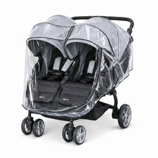 Copertura antipioggia per passeggino Mychild Easy Twin, Made in UK, PVC trasparente super morbido