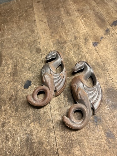 Vermont Castings Intrepid Defiant Stove Cast Iron Dragons Shelf Brackets Finials