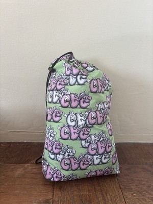 Comme Des Garçons Shirt X Kaws Logo Drawstring Bag Backpack Green Pink FHK201W21