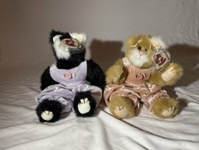 Vintage 1993 Ty Attic Treasures Cats Pair - Purrcy  Whiskers with Tags Jointed