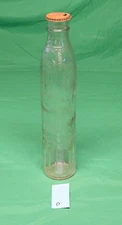 1920'S 14 1/2” Embossed SHELL OIL / SHELL-PENN Motor Oil Glass Bottle w/ Cap - D