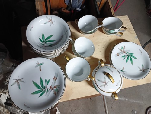 Narumi China Spring Bamboo Vintage Gold Rim China Dishes - Picture 2 of 5
