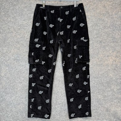 Odd Future Corduroy Cargo Pants Mens 34 AOP All Over Print Logo W34