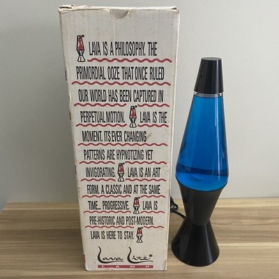 VTG Lava Lamp Lava lite Midnight Series Blue Black 8403 + Box 90's