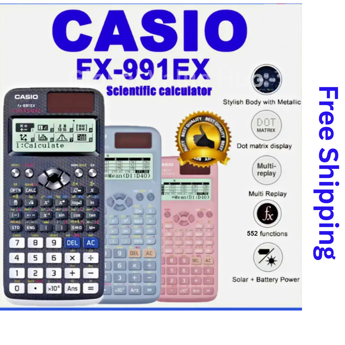 ゲルスターター CASIO FX991EX Scientific Calculator ClassWiz-552 functions