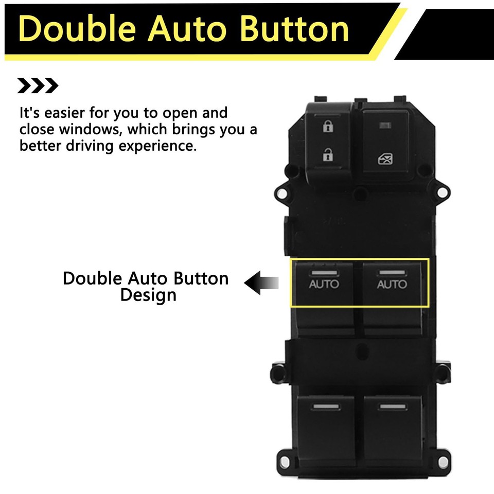 2013 Honda Accord Driver Side Mirror Driver Side Master Power Window Switch For 2008-2012 Honda Accord - Direct Fit Replacement (Black) 2008 Accord Window Control - Foto 7