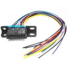 OBD2-Buchse 16-polig Kabelstecker Diagnoseschnittstelle Stecker Schwarz