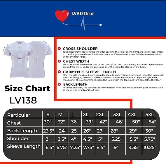 LVAD HeartWare Women’s T-Shirt – Black Comfortable LVAD Wear For Heartmat, S-4XL