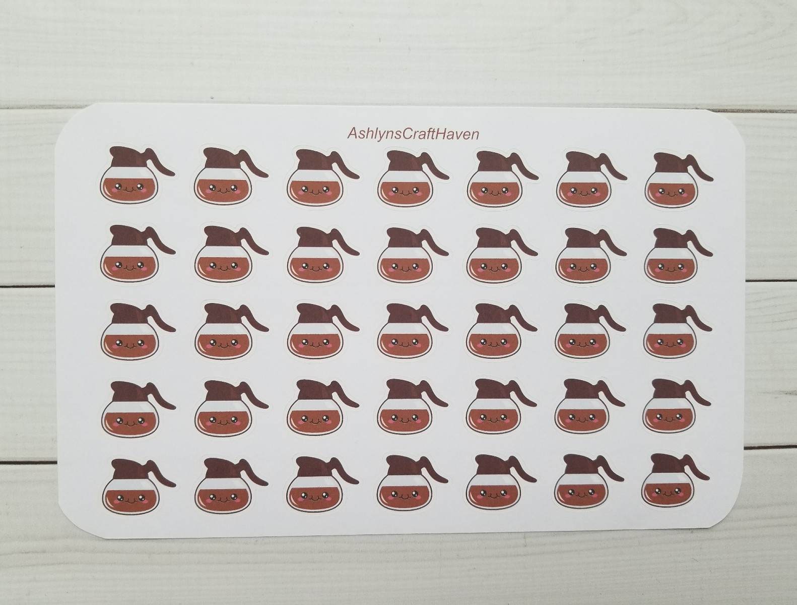 Kawaii Coffeepot Planner Stickers- Perfect For Any Planner- Erin Condren, Happy
