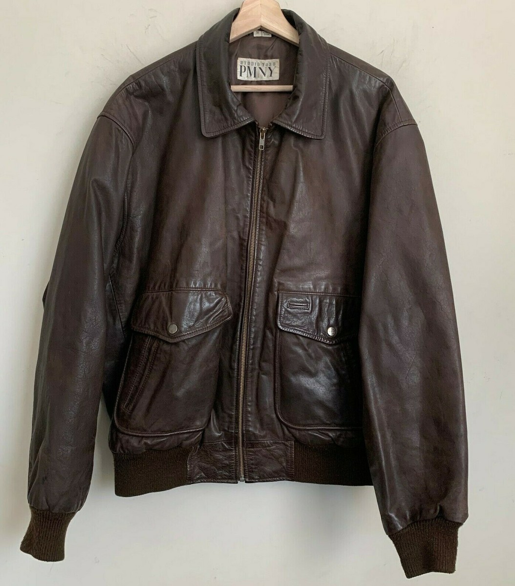 Studio 7036 by Philippe Monet Bomber Jacket Brown Leather