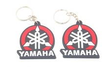 2 RUBBER YAMAHA MOTORCYCLE KEYCHAIN KEY RING