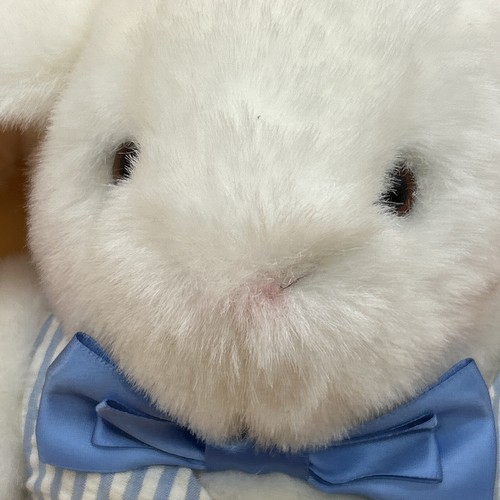 Vintage Hallmark Uncle E Bunny Plush Rabbit With Blue White Striped Vest Easter - Picture 5 of 24