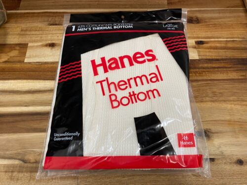 ✅Vintage ✅Hanes ✅Thermal Bottom ✅65% Cotton 35% Poly ✅1994 ✅Large ✅Waffle Weave - Picture 1 of 9