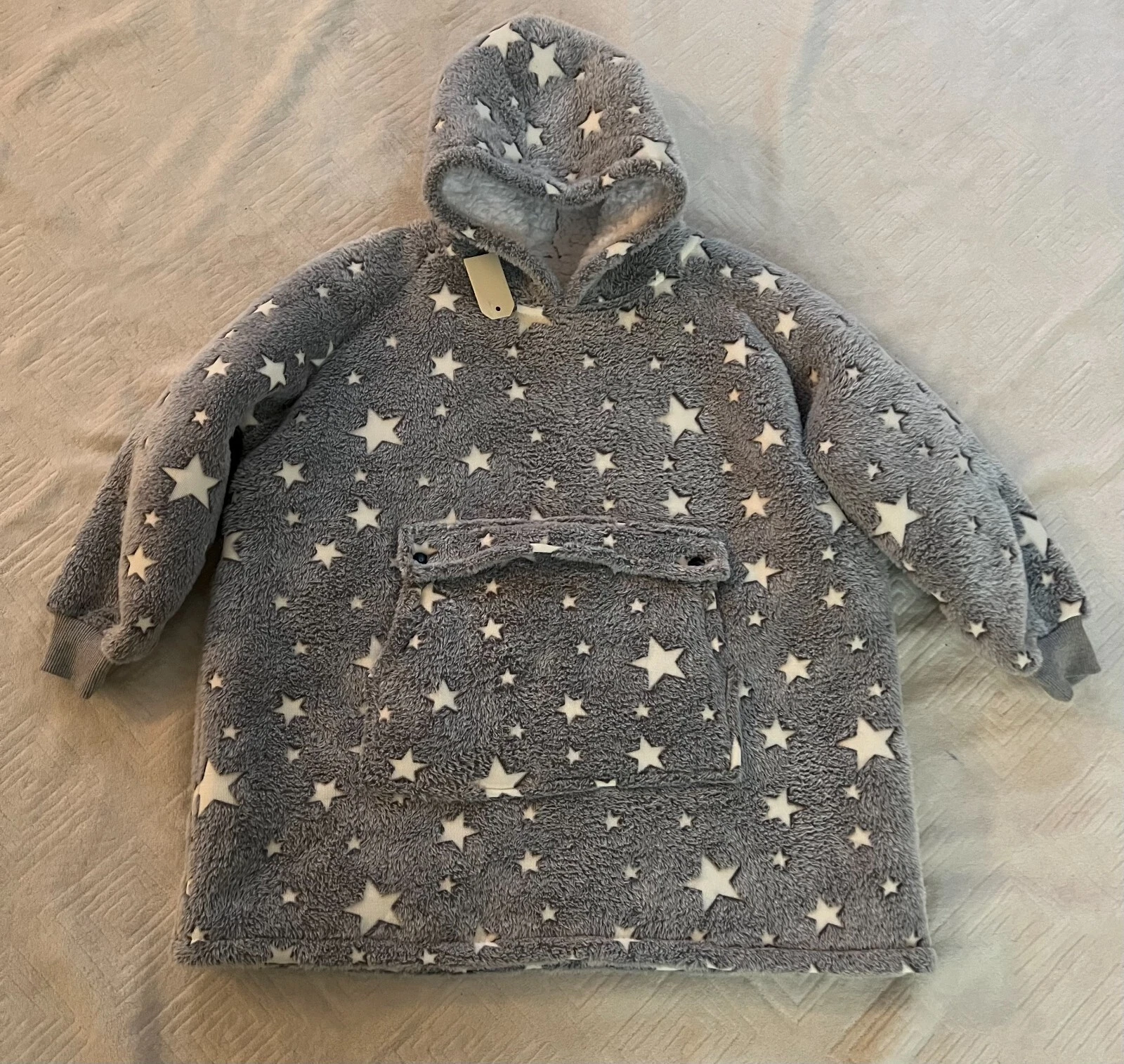Warm Long Sleeve Fleece Oversized Hoodie Luminous Stars Winter New Blanket