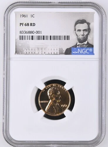 1961 1C Proof Lincoln Cent, NGC PF68RD